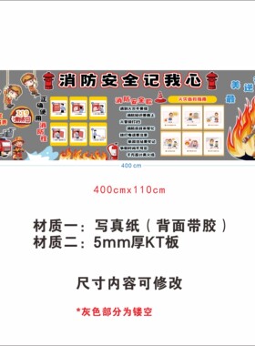 中小学119消防主题环创黑板报装饰墙贴幼儿园学校班级教室贴画