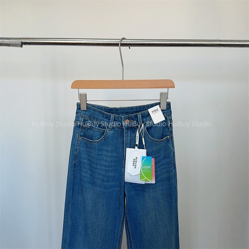 【会buy实拍】版型好秋季四面弹力阔腿微喇牛仔裤宽松显瘦显腿长 - 图0