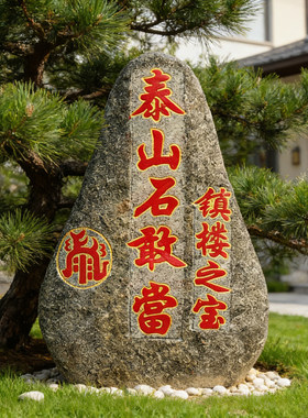 天然原石泰山石敢当青石头靠山石石招财补角化冲客厅玄关镇宅摆件
