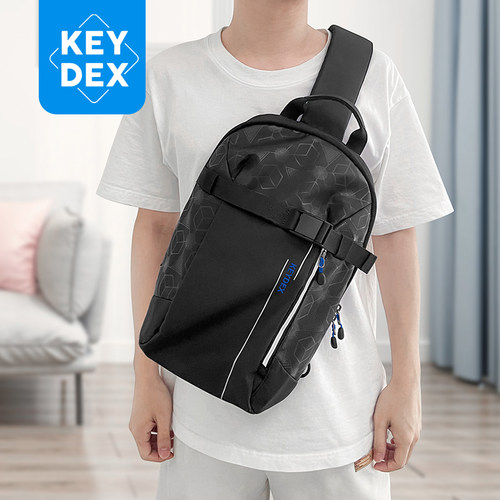 KEYDEX 单肩背包单肩斜跨包胸包2024新款时尚多功能黑色男士女士斜跨包 - 图2