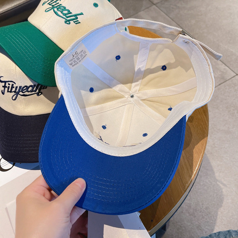 棒球帽子女春秋新款时尚夏季黑色显脸小刺绣字母拼色鸭舌帽男潮款,淘宝优惠券,粉丝福利购,淘宝优惠卷