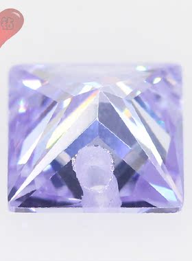 正方直角变蓝色锆石中间单孔