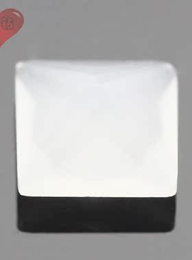 正方形直角车花白色玻璃裸石 公主方白玉玻戒面镶嵌耳钉配饰戒指