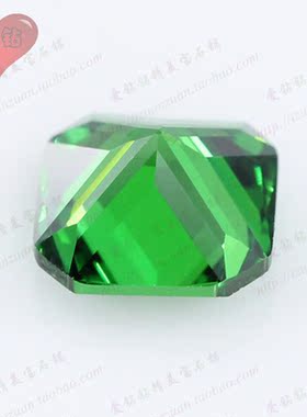 祖母绿色立方氧化锆石裸石 正方倒角绿锆雷地恩形切割仿钻宝石