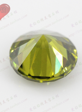 橄榄绿色立方氧化锆石裸石 尖底圆形彩色锆石DIY微镶4.5mm~16mm