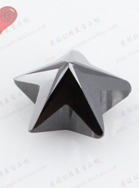 黑色五角星形锆石人造