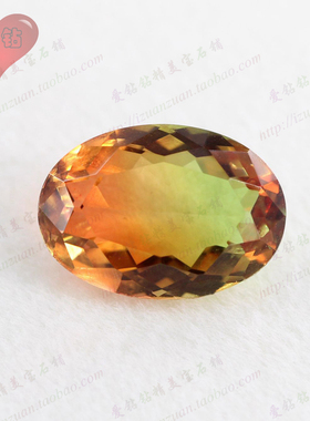 椭圆形西瓜碧玺裸石戒面 人工合成碧玺裸钻首饰镶嵌珠宝主石BX02