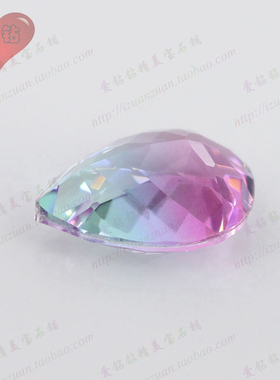 梨形西瓜碧玺裸石戒面 人工合成水滴形裸钻戒指首饰镶嵌主石BX07