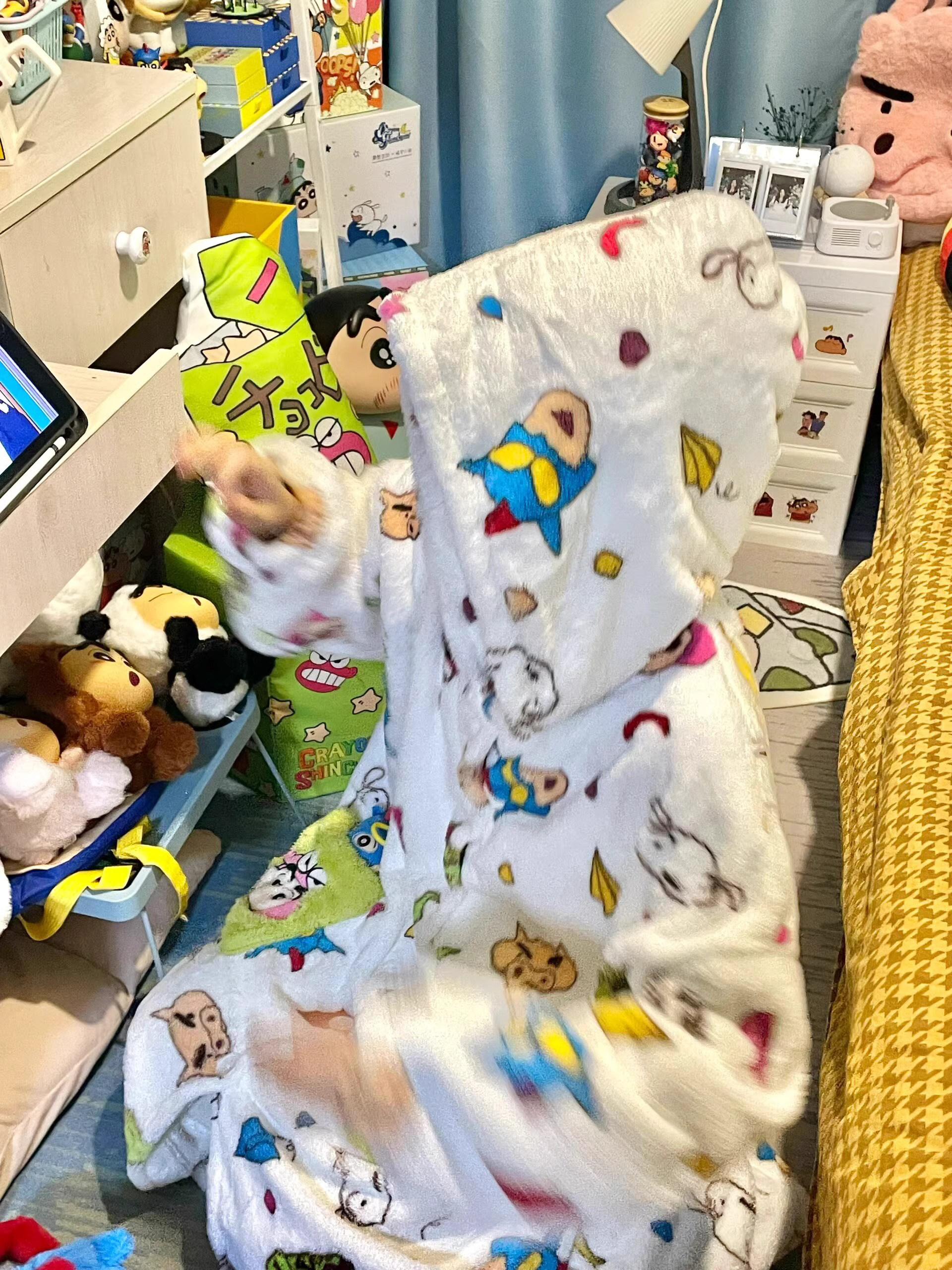 卡通蜡笔小新印花珊瑚绒睡衣女冬款加绒加厚保暖家居睡裙大码睡袍,淘宝优惠券,粉丝福利购,淘宝优惠卷