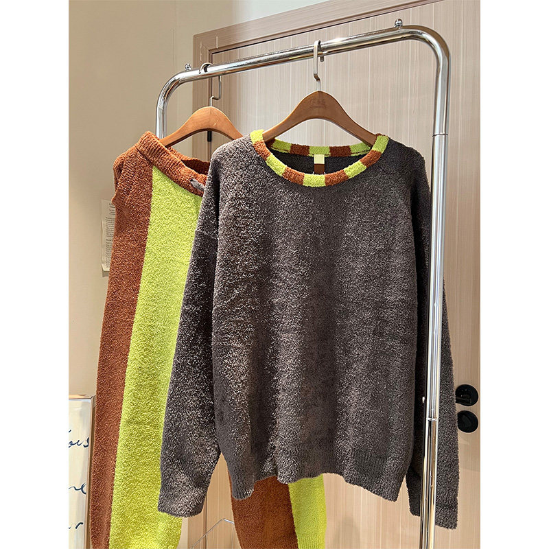 简约风少女半边绒长袖睡衣女 秋冬季新款家居服拼色长裤套装外穿,淘宝优惠券,粉丝福利购,淘宝优惠卷