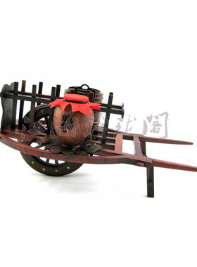 木雕摆件红酸枝仿真独轮车礼品