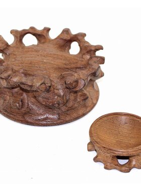 葫芦水晶球根雕圆形凹面工艺品