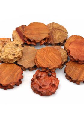 不规则根雕玉器印章戒指木质底座