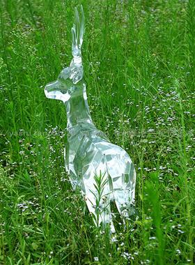 透明冰雕切面艺术风摆件美陈装饰