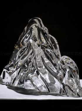 透明装置中式风会所别墅艺术假山