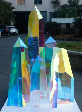 七彩镭射亚克力雕塑摆件定制