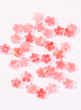 11mm立体小樱花高品质醋酸碗花diy手工发簪串珠手链古风制作材料