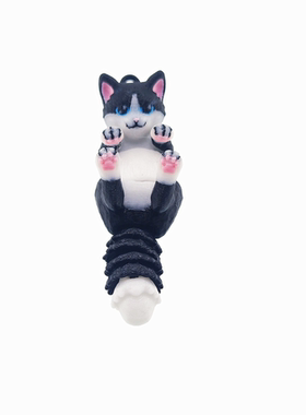 3d打印慵懒小猫钥匙扣书包挂件儿童玩具