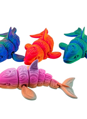 3d打印鲸鱼车载摆件家具饰品鱼缸装饰儿童玩具