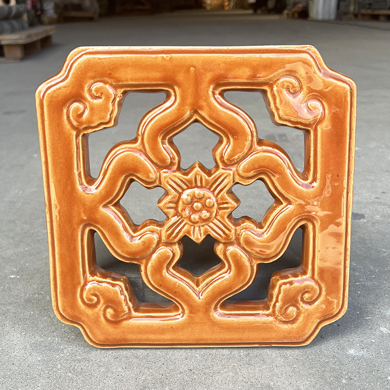 高温璃陶瓷花窗古建黄窗花仿古别墅小院围墙公园祠堂黄色绿色现货,淘宝优惠券,粉丝福利购,淘宝优惠卷