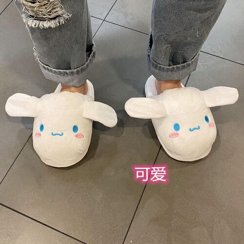 动耳朵的拖鞋创意可爱兔子百搭室内拖鞋弹翘大耳朵的棉拖女卡通 - 图2