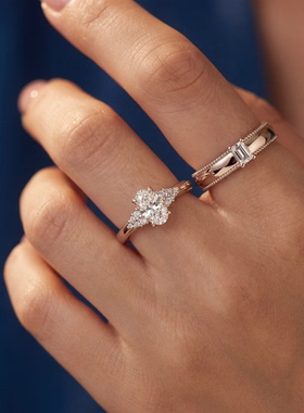 GT925银培育钻石情侣对戒