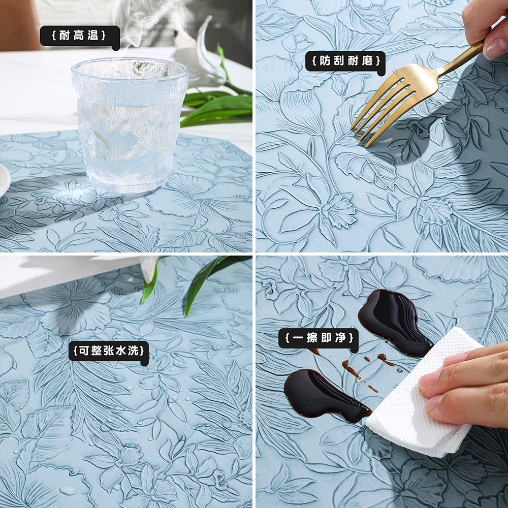 圆桌餐垫隔热垫高级感桌垫酒店餐厅西餐布垫新中式复古扇形碗垫子 - 图2