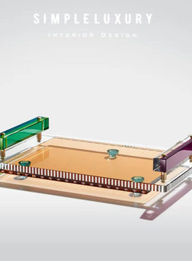 Reflections蓝绿紫拼色水晶托盘