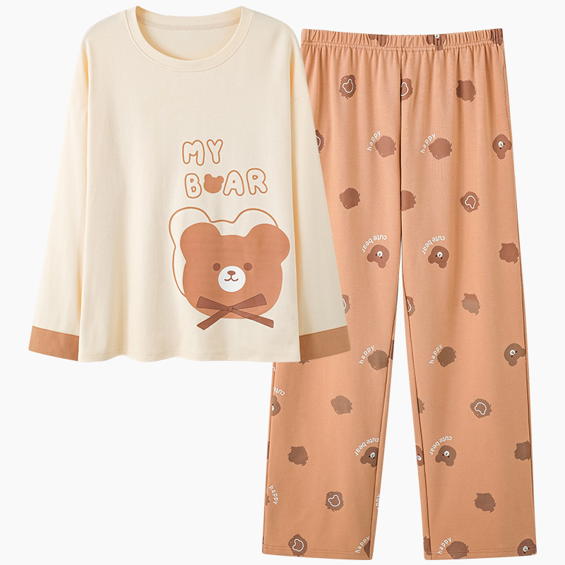 可外穿睡衣女春秋冬季纯棉长袖2025年新款可爱卡通女式家居服套装,淘宝优惠券,粉丝福利购,淘宝优惠卷