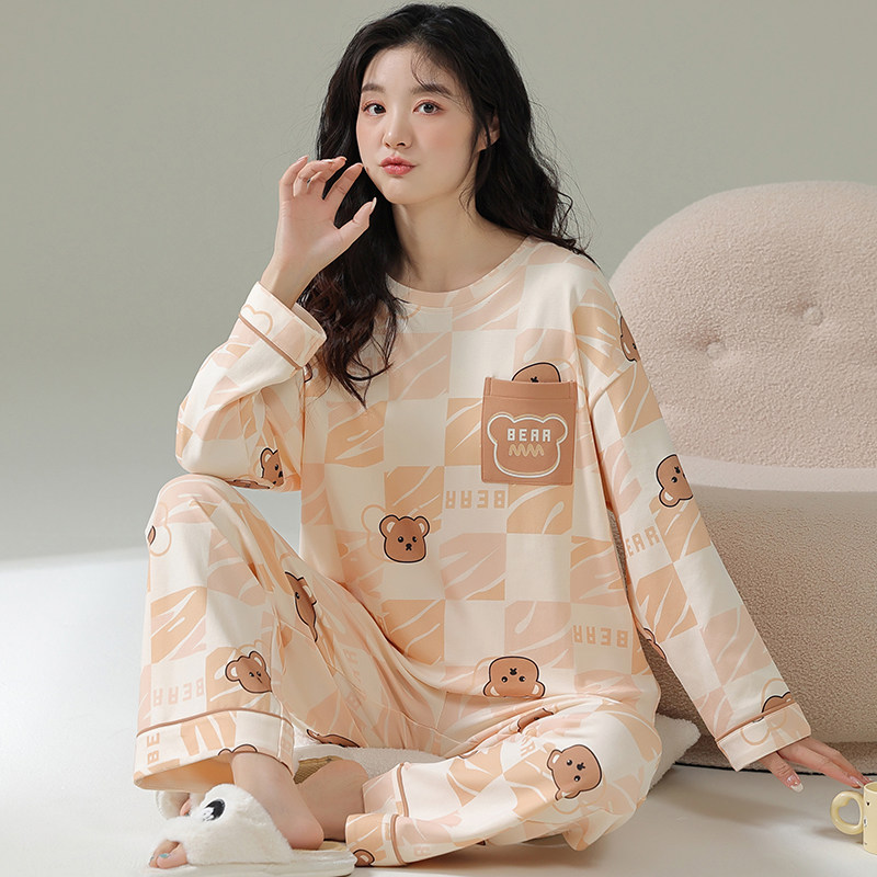 可外穿睡衣女春秋冬季纯棉长袖2025年新款可爱卡通女式家居服套装,淘宝优惠券,粉丝福利购,淘宝优惠卷