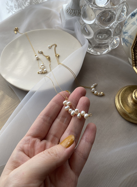 法式天然珍珠锁骨链女气质百搭