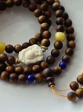 天然海南奇楠沉香手链女款原创设计多圈手串项链招财转运珠礼物