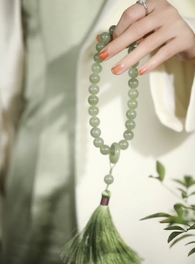 天然和田玉手串晴水料手持中国风