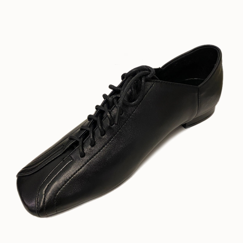 手工真皮法式复古绑带单鞋女羊皮小皮鞋软皮平底系带方头乐福鞋女,淘宝优惠券,粉丝福利购,淘宝优惠卷