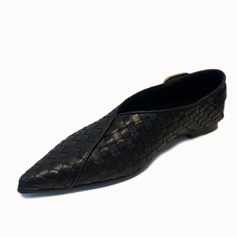 复古真皮马毛法式浅口百搭尖头编织平底豹春秋纹单鞋V口奶奶鞋女,淘宝优惠券,粉丝福利购,淘宝优惠卷