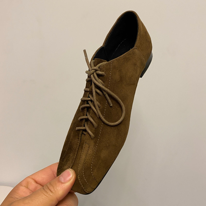 手工真皮法式复古绑带单鞋女羊皮小皮鞋软皮平底系带方头乐福鞋女,淘宝优惠券,粉丝福利购,淘宝优惠卷