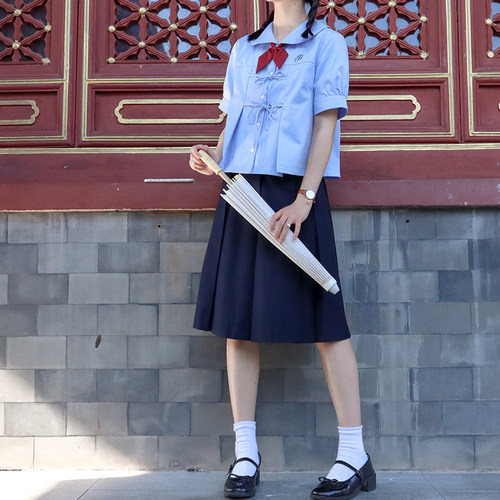 樱花家族原创jk衬衫【小川伊】杜若学生校服可爱百搭短袖款女夏季 - 图1