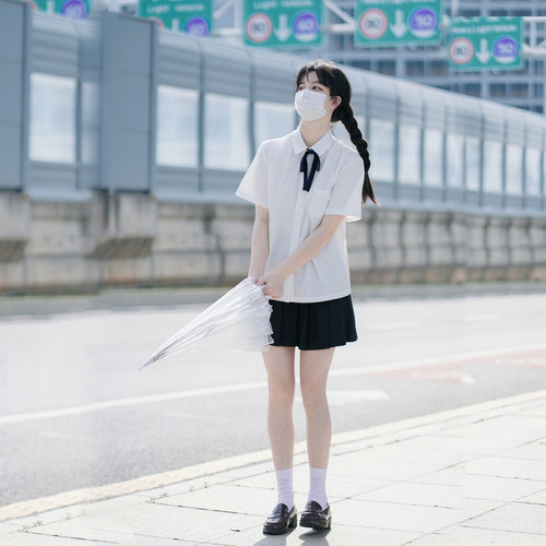 樱花家族白色JK衬衫 角襟方领短袖 多色衬衫日系学院风学生女夏季 - 图2