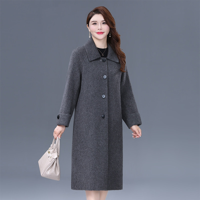 双面呢羊绒大衣女新款秋冬修身长款过膝气质显瘦妈妈休闲毛呢外套,淘宝优惠券,粉丝福利购,淘宝优惠卷
