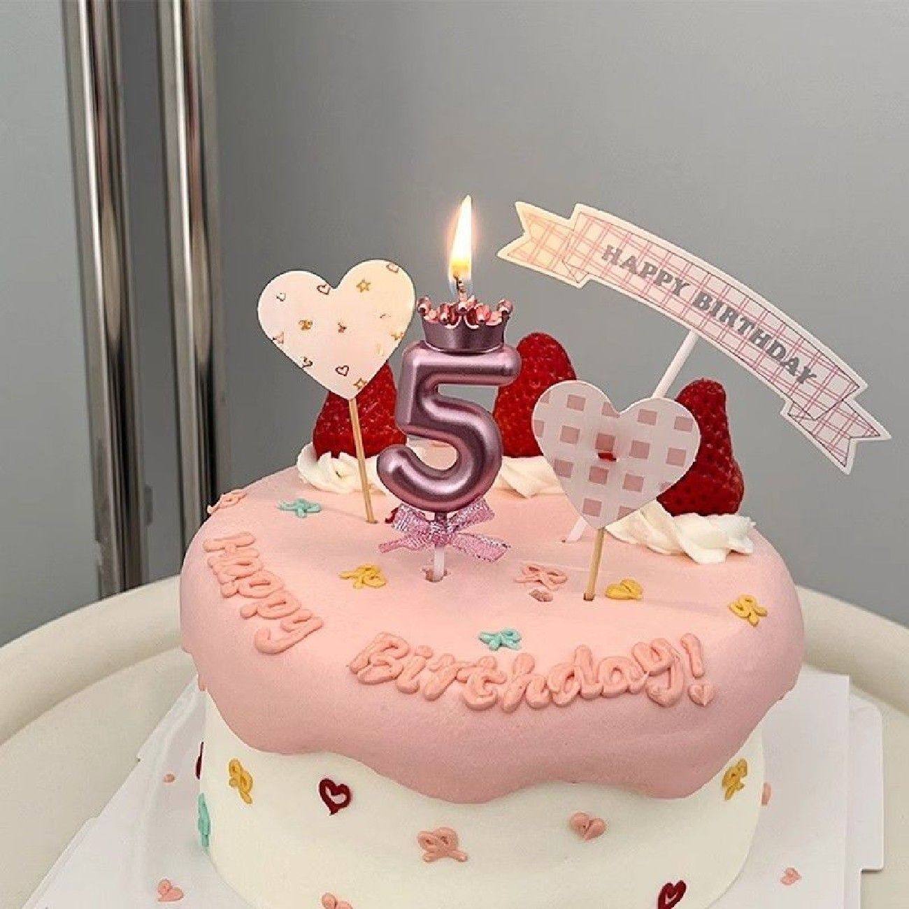 皇冠粉色生日蝴蝶结数字蜡烛创意网红生日蛋糕装饰儿童手工周岁,淘宝优惠券,粉丝福利购,淘宝优惠卷