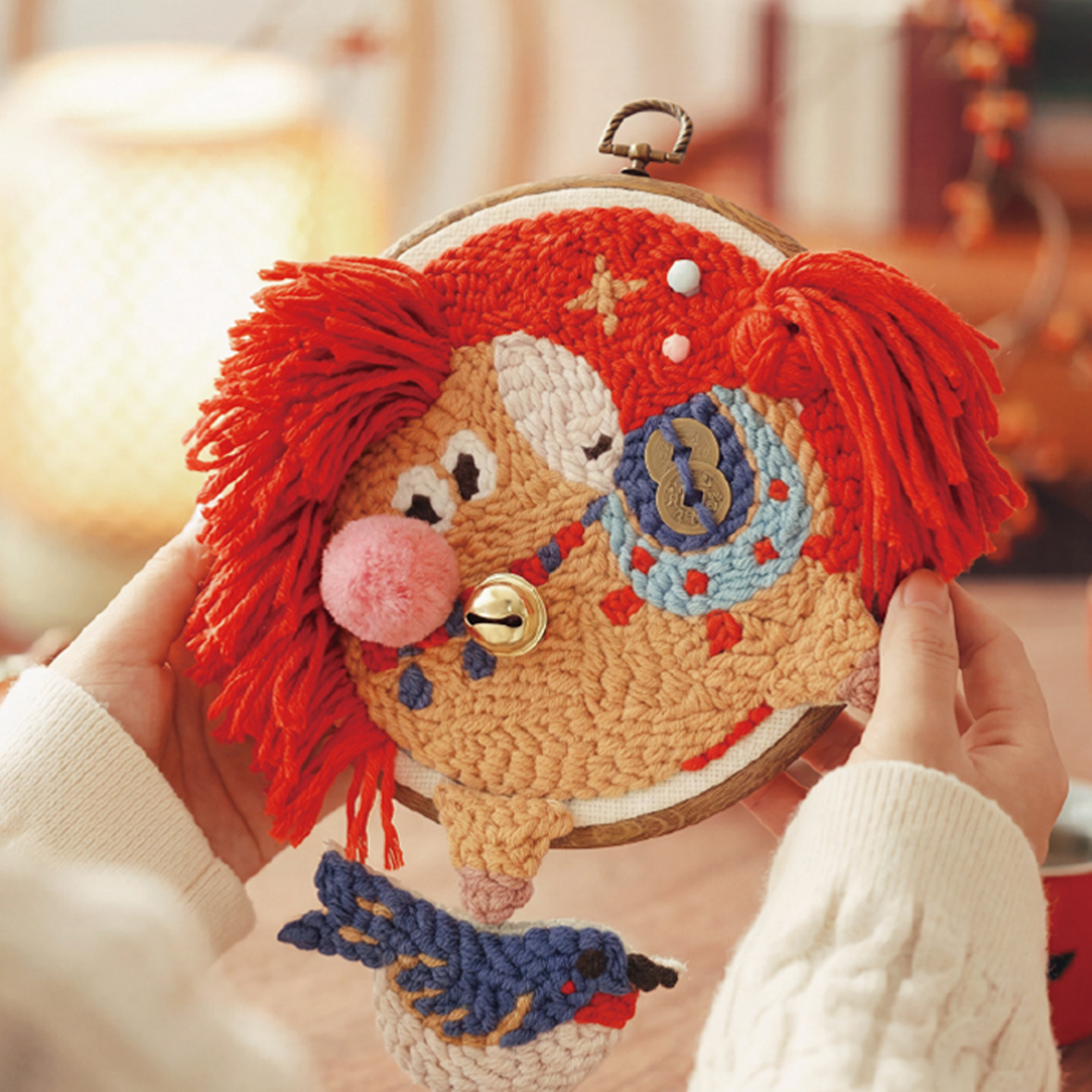 哈尼手工戳戳绣diy材料包毛线马踏飞燕制作摆件送朋友新年礼物,淘宝优惠券,粉丝福利购,淘宝优惠卷