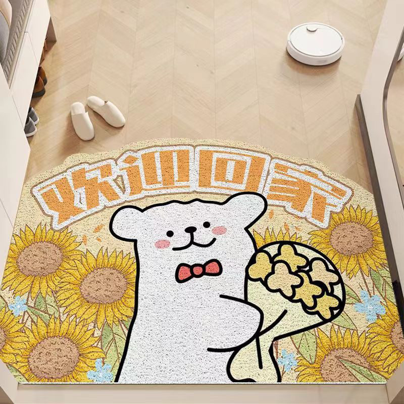 入户门地垫丝圈玄关进门脚垫线条小狗刮泥蹭土垫子门口防滑门垫,淘宝优惠券,粉丝福利购,淘宝优惠卷