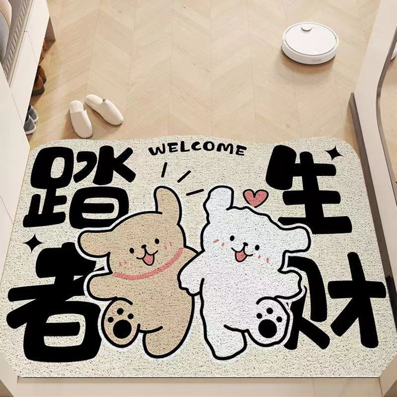 入户门地垫丝圈玄关进门脚垫线条小狗刮泥蹭土垫子门口防滑门垫,淘宝优惠券,粉丝福利购,淘宝优惠卷