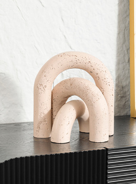 轻奢几何拱门摆件感小众样板房家居客厅书房酒柜桌面摆台装饰