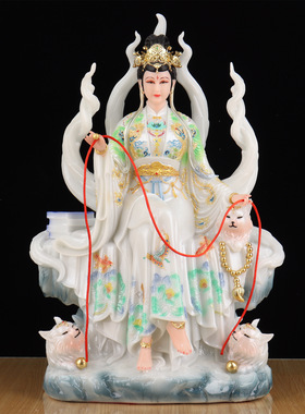 仿汉白玉九尾狐像红色九尾狐娘娘九姑娘神像灵狐像九尾白狐真身