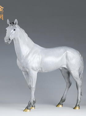 铜艺坊汗血宝马黄铜摆件仿真骏马铜雕工艺品玄关客厅白马黄铜摆件