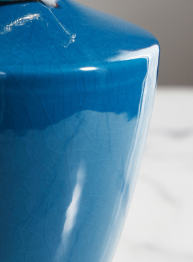 珐琅彩陶瓷花瓶摆件家用客厅桌面干花插花摆设装饰品欧式装饰花瓶