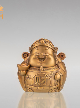 铜艺坊萌财神铜摆件可爱财神前台摆件办公桌书房展柜财神爷装饰品