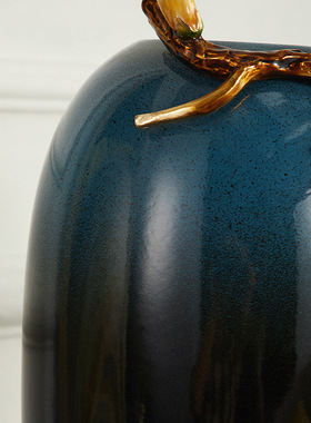 轻奢陶瓷花瓶摆件家用客厅桌面珐琅彩玄关创意高端干花插花装饰品