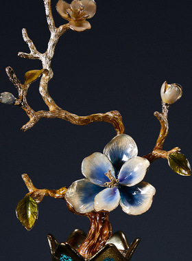 珐琅彩玻璃花瓶摆件客厅玄关装饰品美式干花插花家居高端欧式花瓶